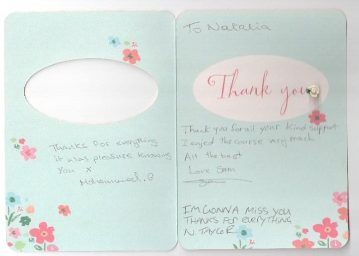 Testimonial from a Student 1