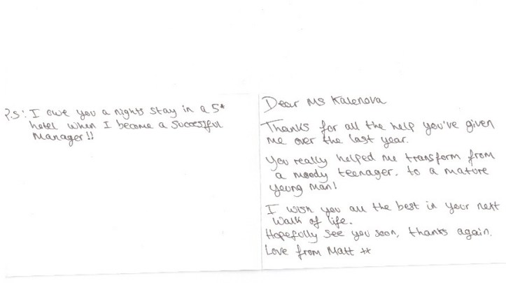 Testimonial from a Student